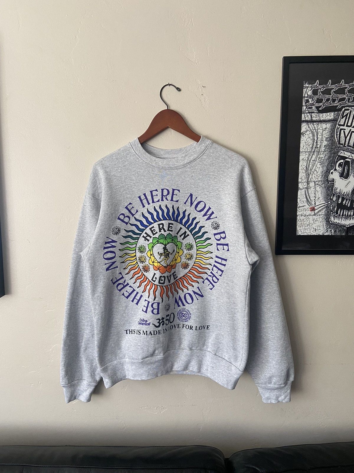 Image of Online Ceramics // Ram Dass Sweatshirt in Grey, Men's (Size Small)