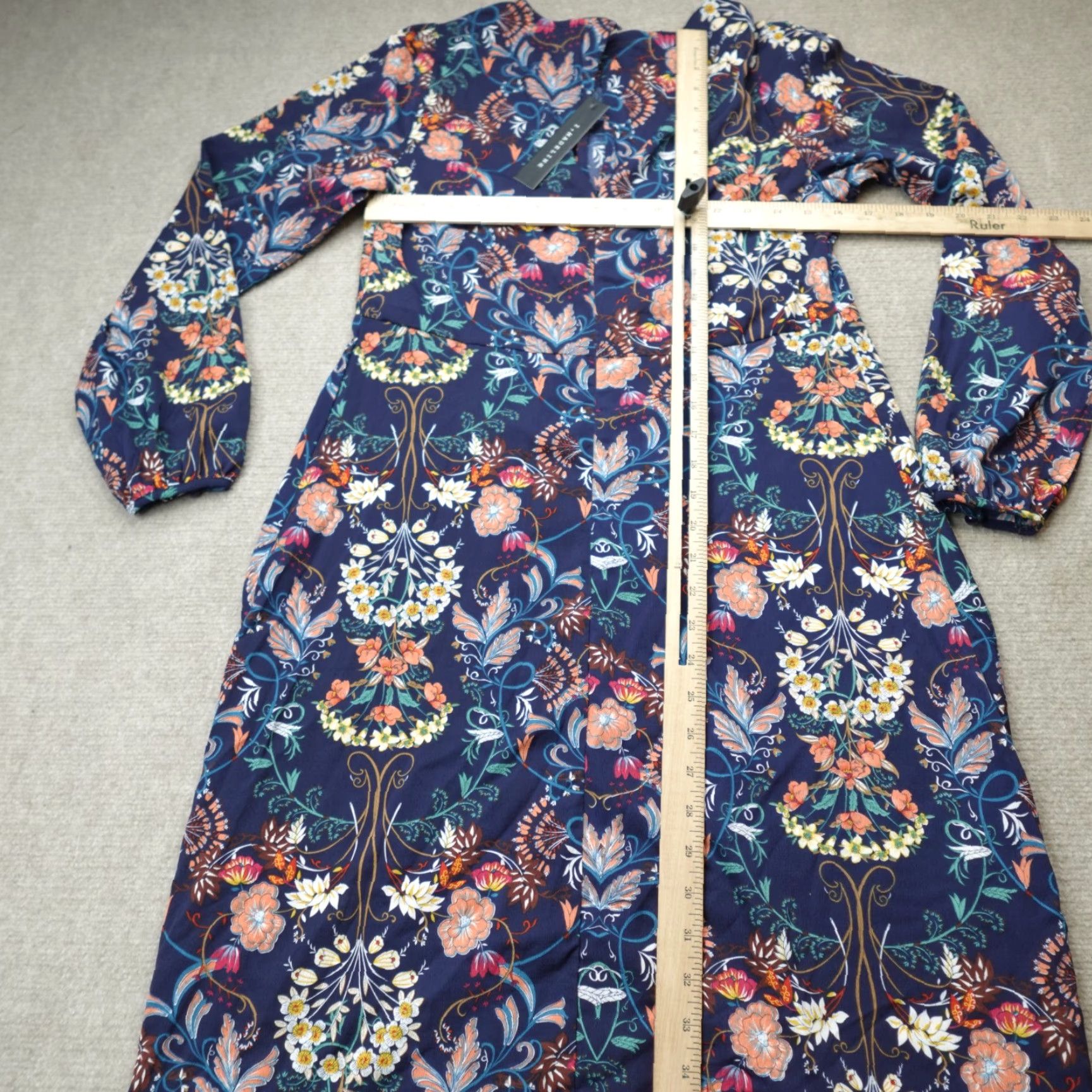 Vintage VINTAGE I. Madeline Womens Dress Large Blue Navy Garden Splendor NEW Size L / US 10 / IT 46 - 7 Thumbnail