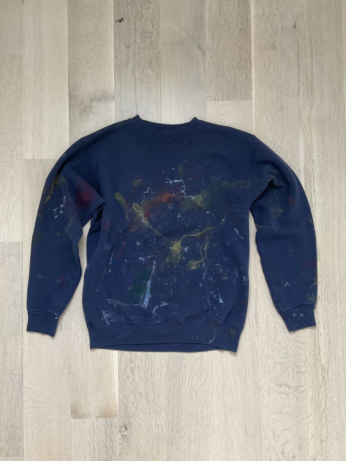 Vintage Vintage Paint Splatter Distressed Crewneck Sweatshirt Size US M / EU 48-50 / 2 - 1 Thumbnail