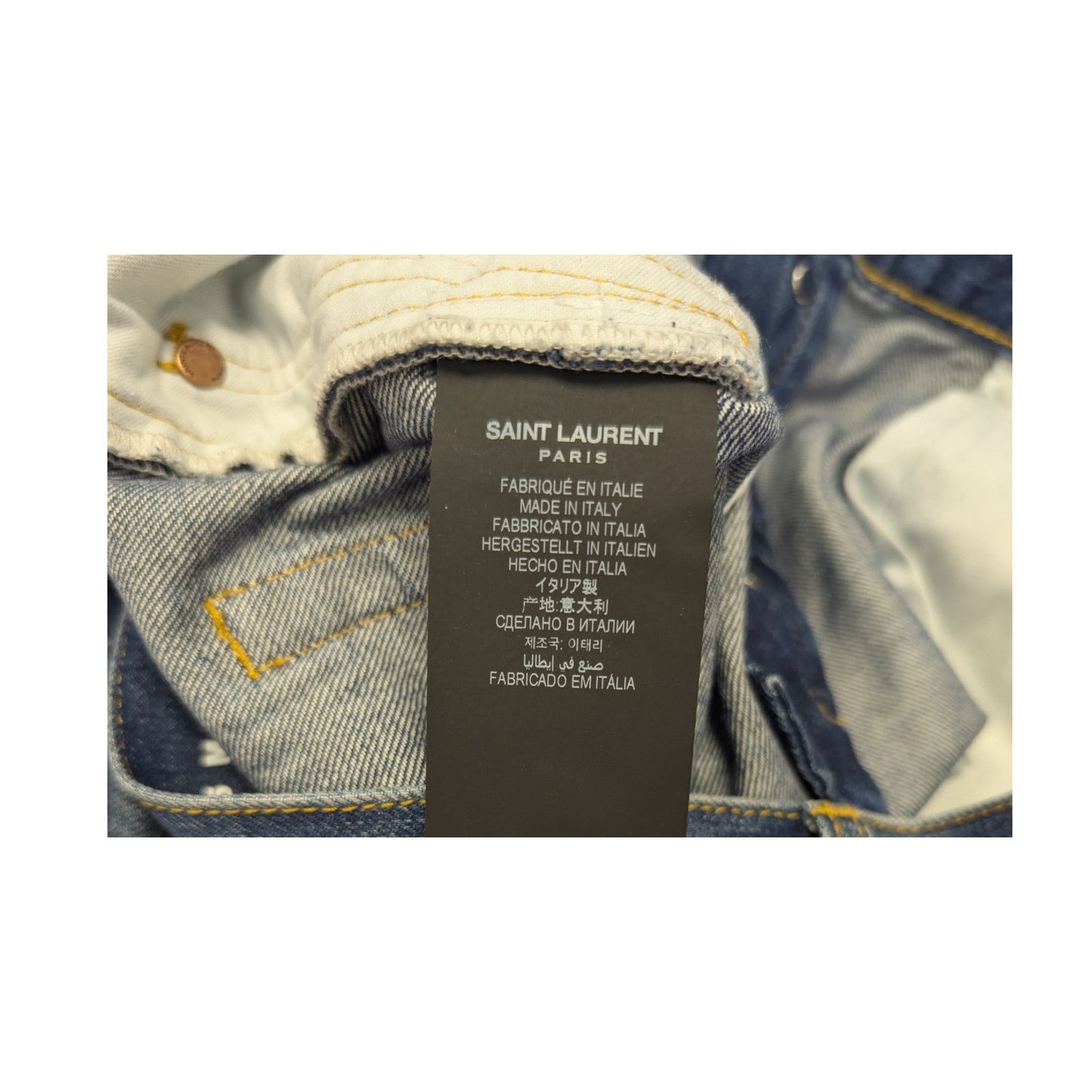 Saint Laurent Paris o1rshd1 Relaxed Straight Denim Jeans in Deauville Beach Blue Size US 34 / EU 50 - 16 Thumbnail