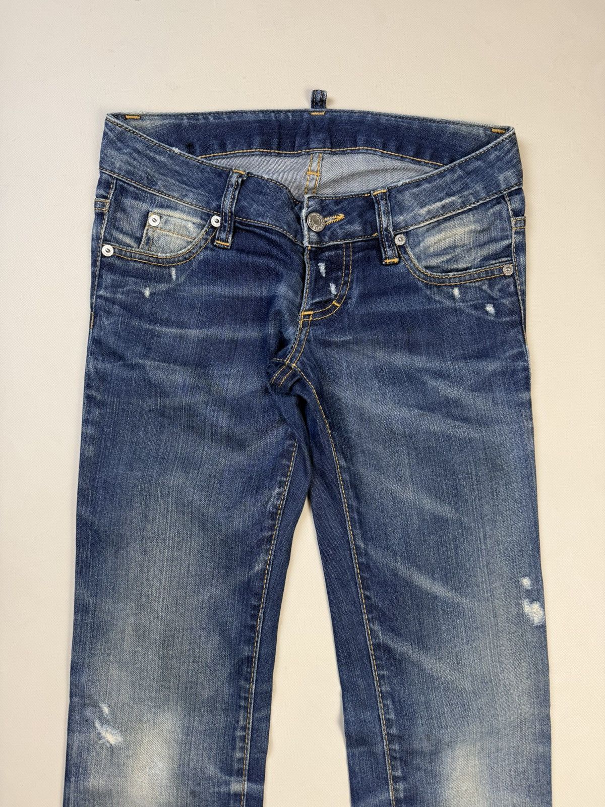 Dsquared2 Dsquared Distressed Denim Low Rise Skinny Biker Jeans Pants Size 25" / US 0 / IT 36 - 5 Thumbnail
