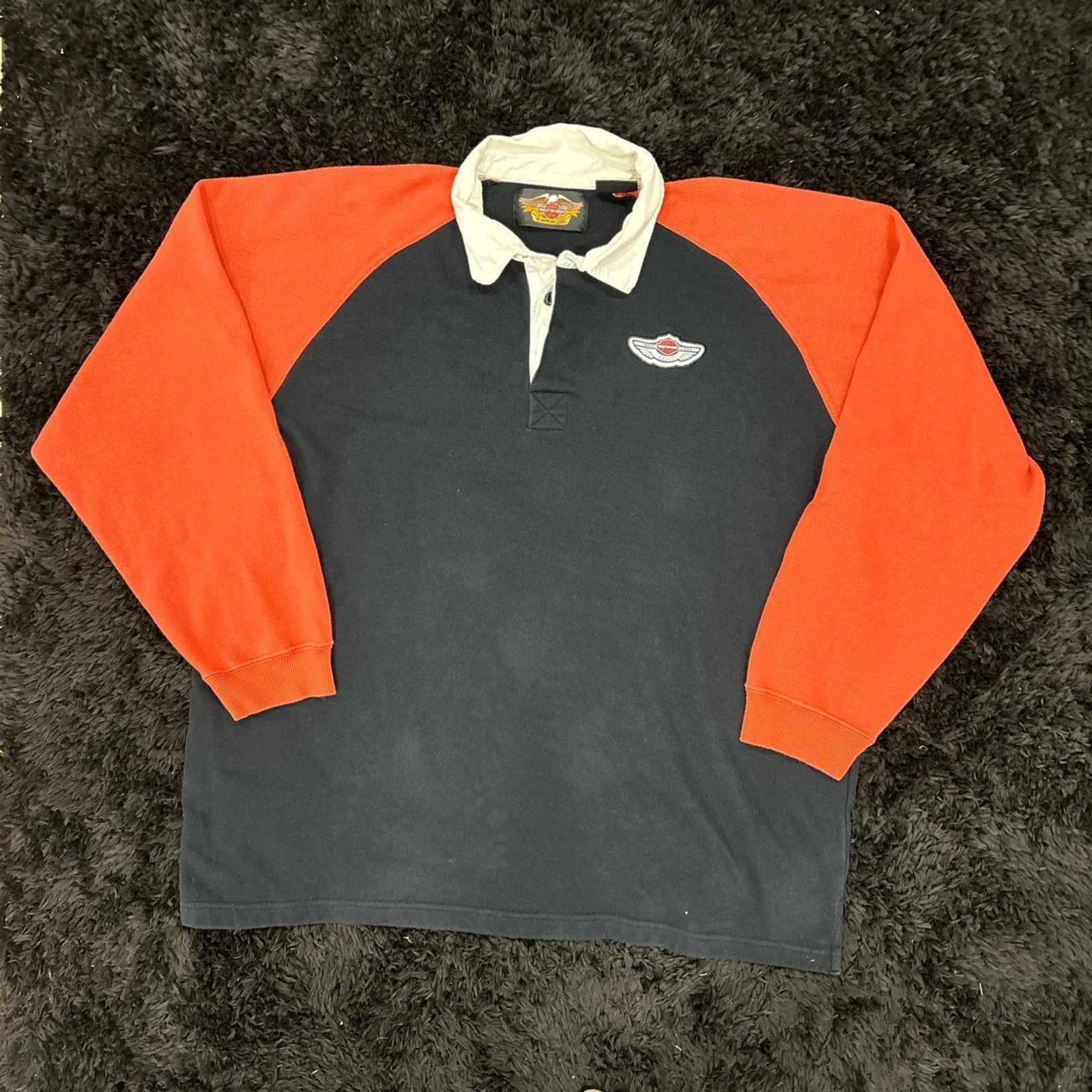 Harley Davidson Vintage Harley davidson longsleeve polo Size US XXL / EU 58 / 5 - 1 Thumbnail
