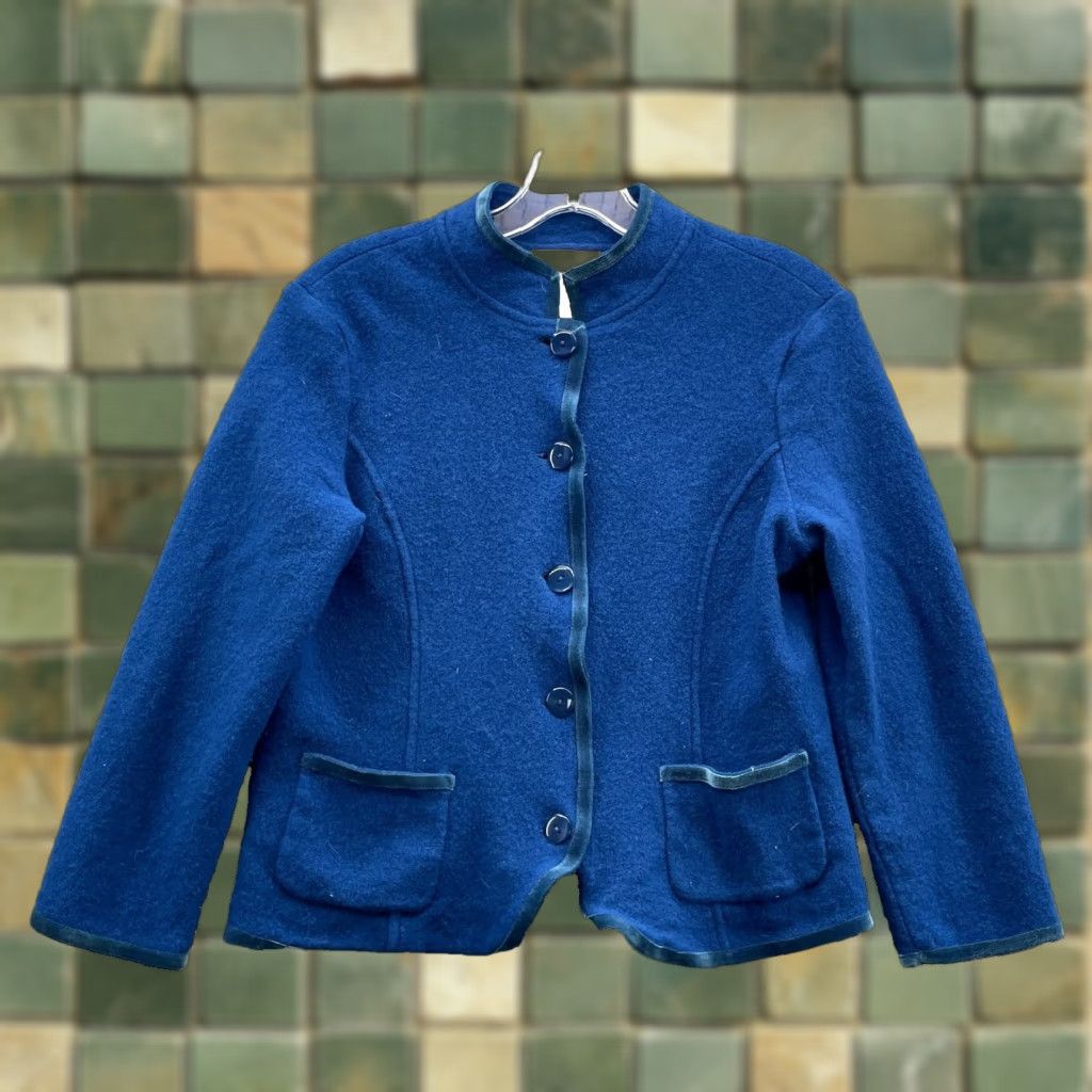Talbots Talbots Cardigan Jacket Womens M 100% Merino Wool Blue 90s Preppy Chic Classic Outdoor Casual Business Womens Jacket Size M / US 6-8 / IT 42-44 - 1 Thumbnail