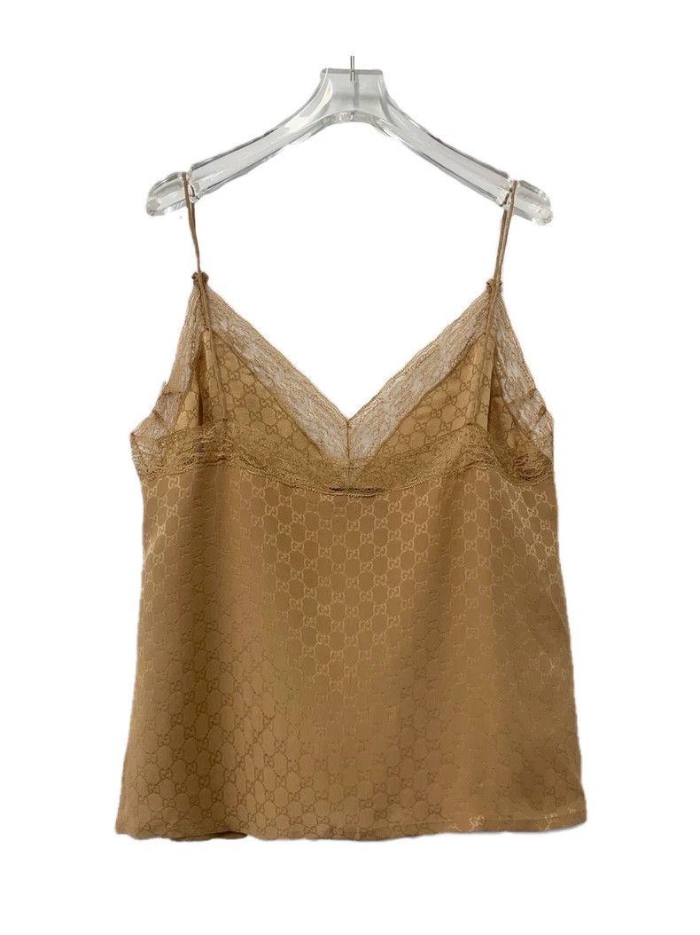 Gucci Gucci Brown logo dark pattern full print V-neck sleeveless Size L / US 10 / IT 46 - 2 Thumbnail