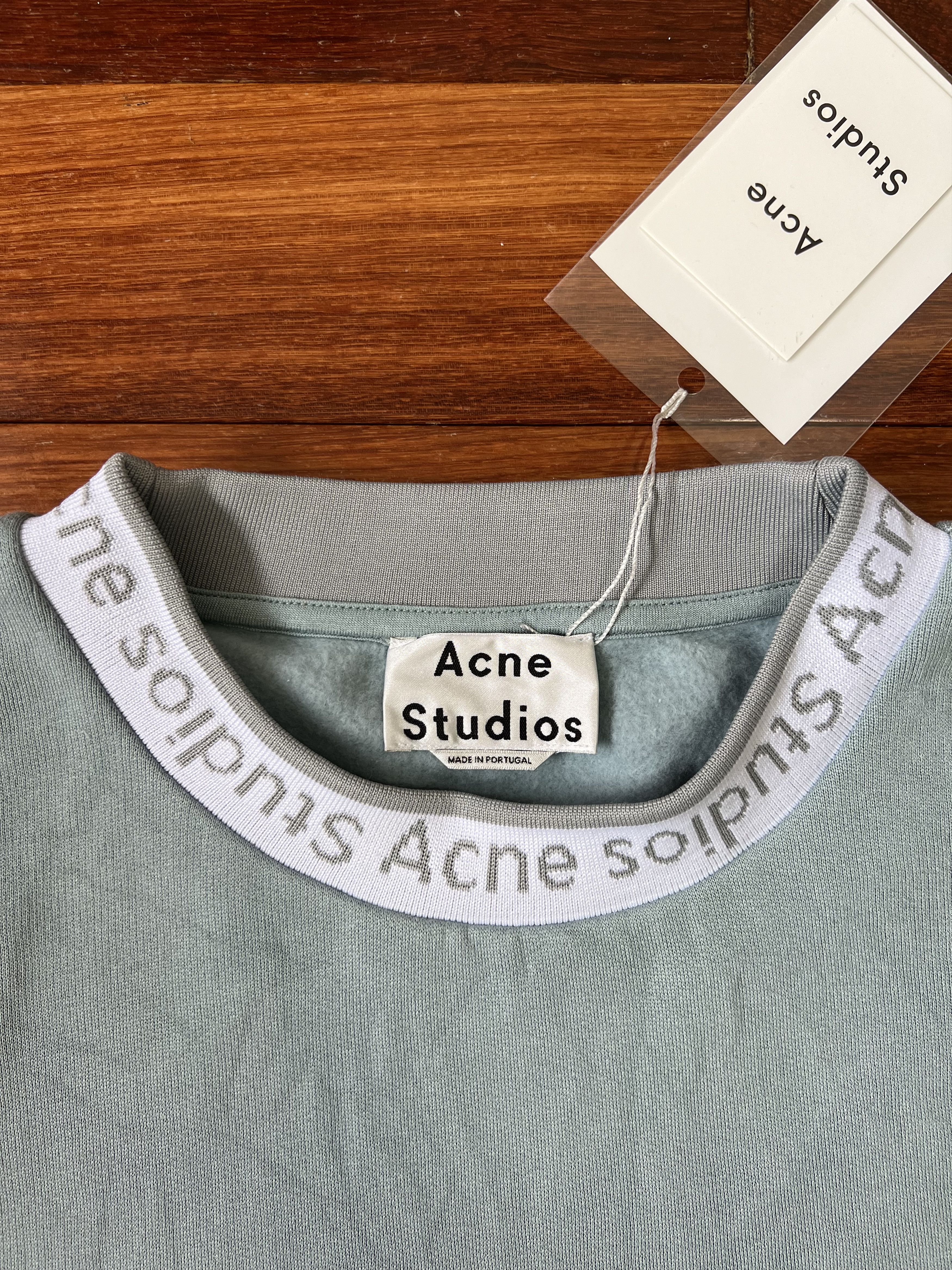 Acne Studios 💚 Acne Studios Mint Logo Crewneck Large NEW Size US L / EU 52-54 / 3 - 3 Thumbnail