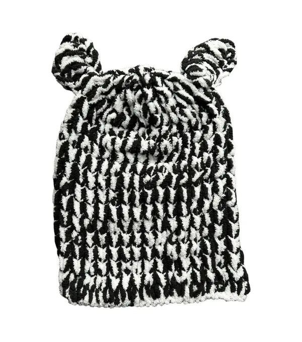 VIBE Handmade Knitted Balaclava Ski Mask Panda Bear Animal Style Size ONE SIZE - 6 Thumbnail