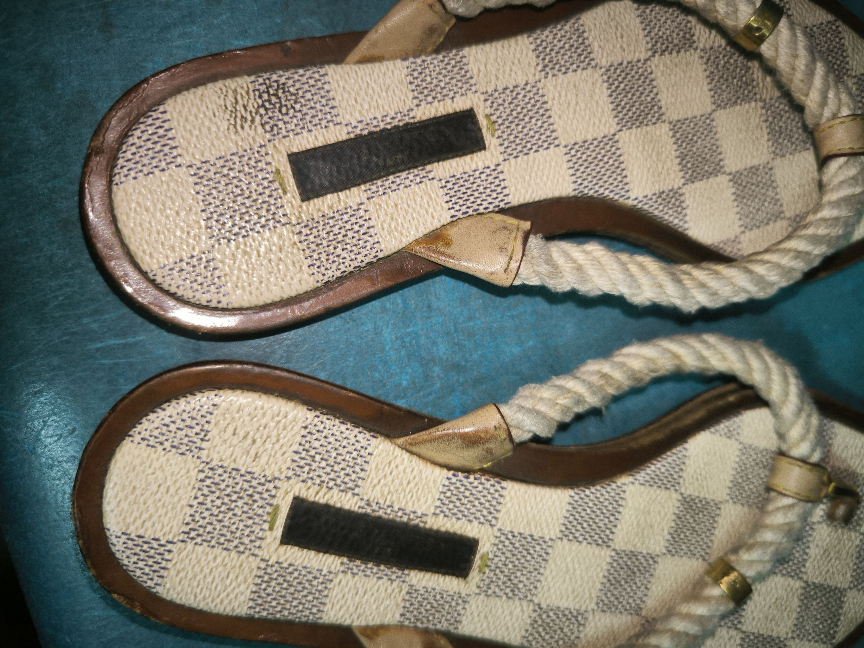 Louis Vuitton Damier Azur Rope Sandal Size US 5.5 / IT 35.5 - 18 Thumbnail