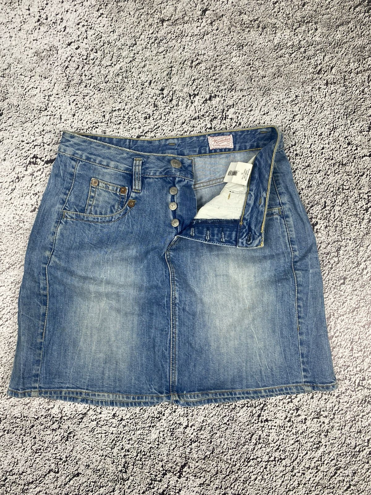 Vintage Vintage Y2K faded denim mini skirt 00s juicy style 26 Size 28" / US 6 / IT 42 - 2 Thumbnail