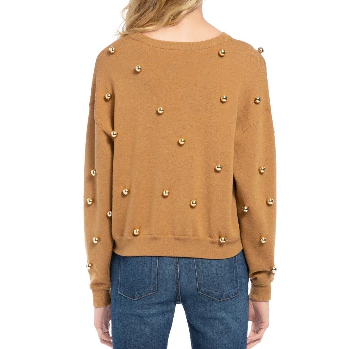 Alice + Olivia Gleeson Metal Ball Pullover Sweater size M NWT MSRP $495 Size M / US 6-8 / IT 42-44 - 4 Thumbnail