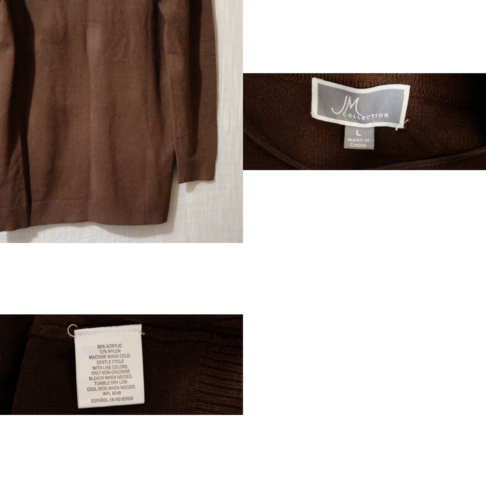 JM Collection Nwot! JM Collection Brown Open Front Cardigan Women’s L #H78-2 Size L / US 10 / IT 46 - 8 Thumbnail