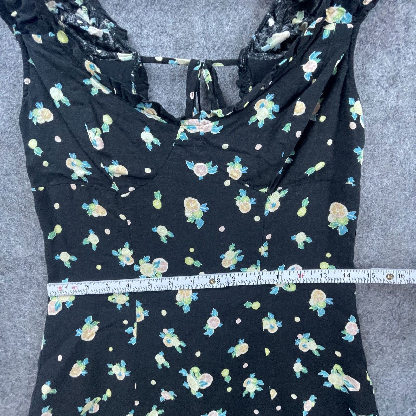 Free People Free People Dress M Black Ruffle Tie Back Picnic Summer Boho Size M / US 6-8 / IT 42-44 - 5 Thumbnail
