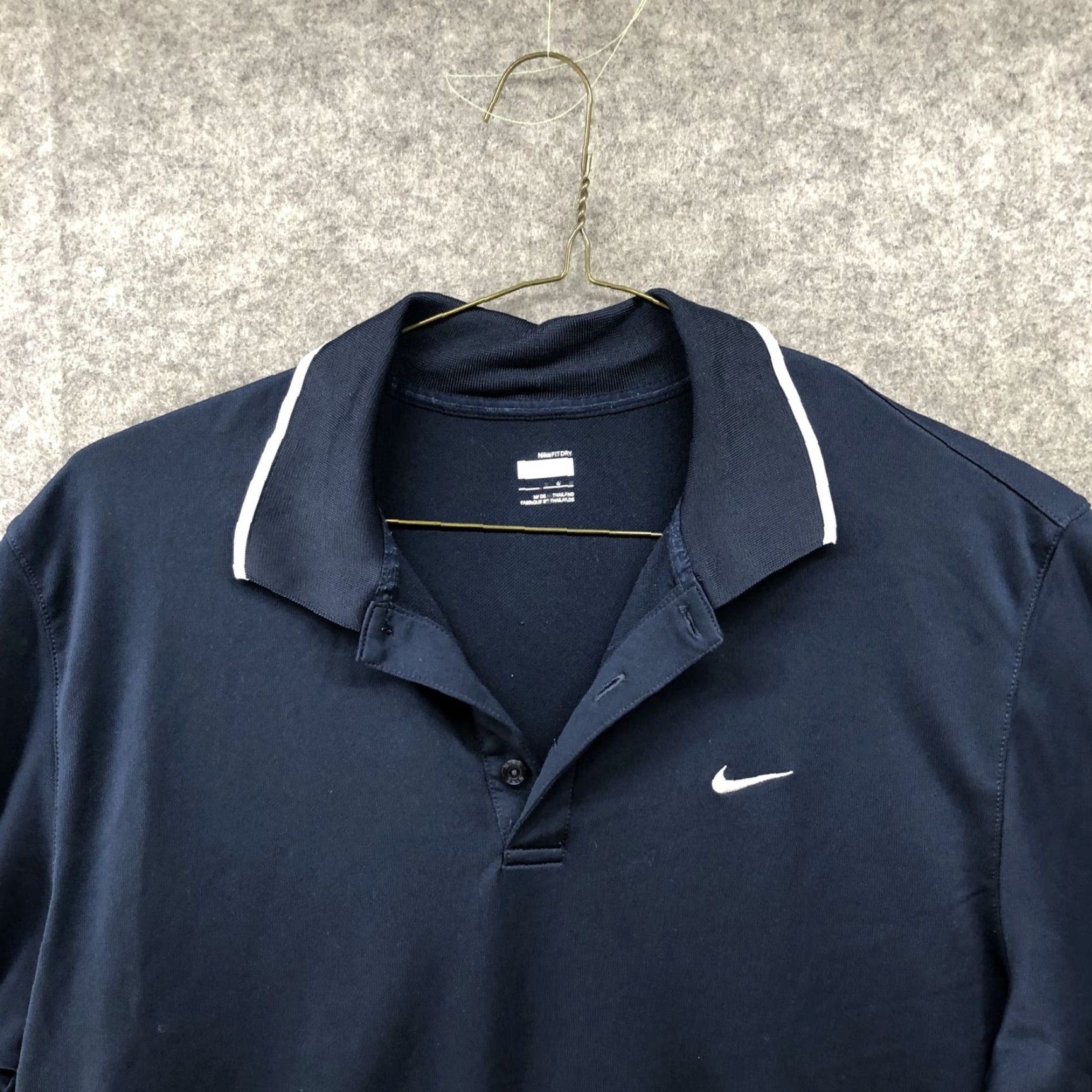 Nike Nike Polo Shirt Mens L Navy Blue Golf Active Swoosh Logo Fit Dry Short Sleeve Collared Lightweight Moisture Wicking Polyester Size US L / EU 52-54 / 3 - 3 Thumbnail