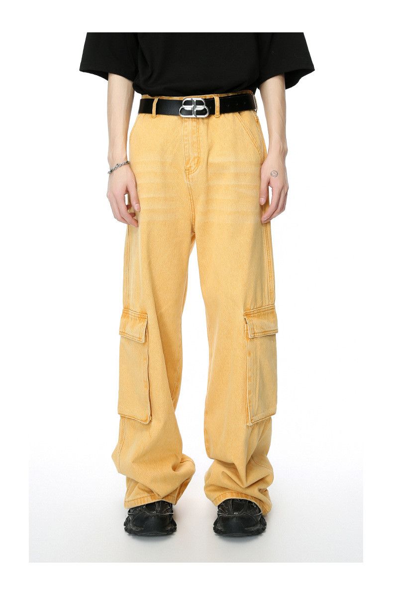 Japanese Brand × Jean Retro loose straight yellow workwear jeans Size US 32 / EU 48 - 1 Thumbnail