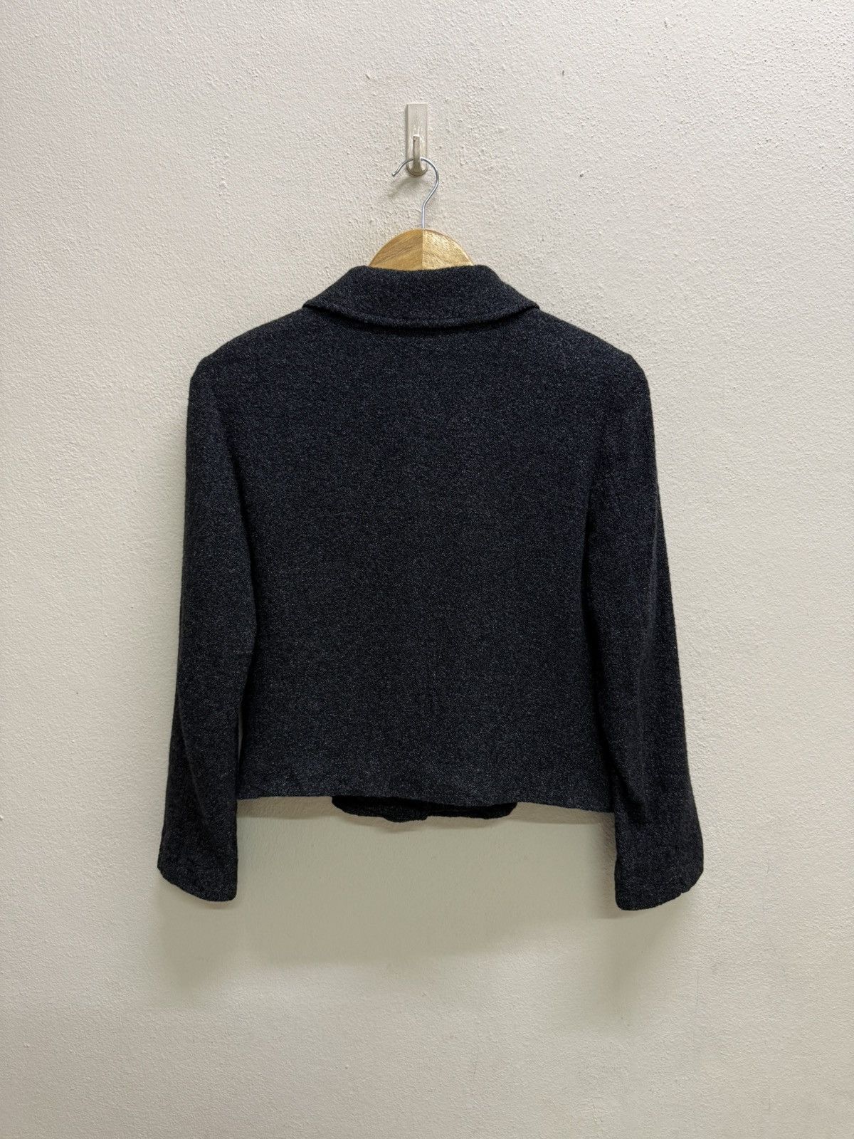 agnes b. Agnes B. Charcoal Black Light Tweed Jacket Button Up Size S / US 4 / IT 40 - 22 Thumbnail