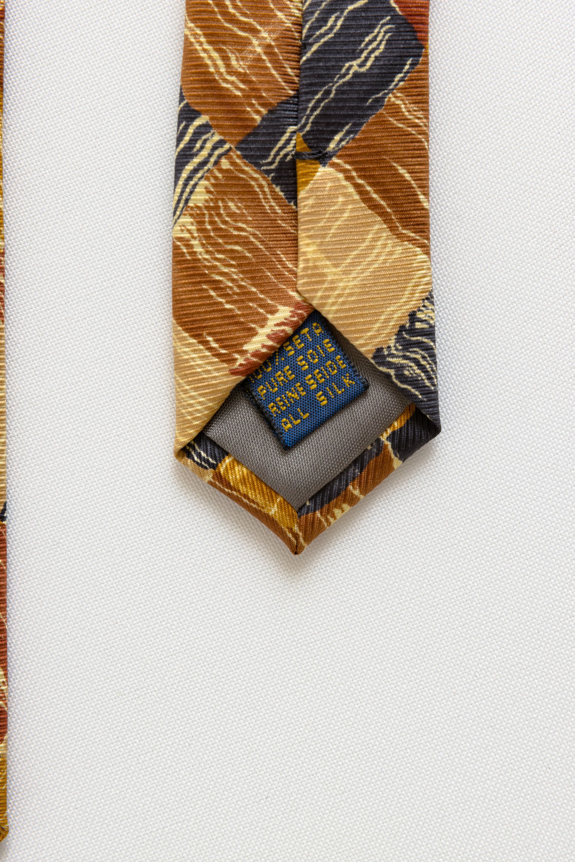 Vintage Tie abstract pattern print necktie silk tie 034 Size ONE SIZE - 7 Thumbnail