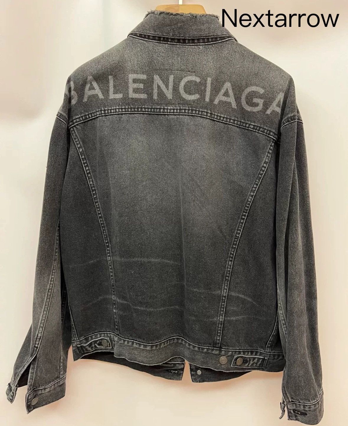 Balenciaga Balenciaga black washed collar damaged denim jacket Size US S / EU 44-46 / 1 - 2 Thumbnail