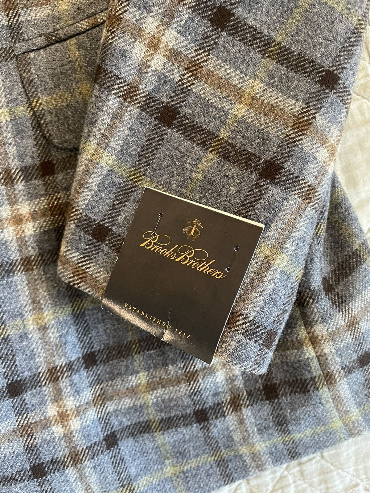 Brooks Brothers Check Print Wool Sport Coat Size 40R - 4 Thumbnail