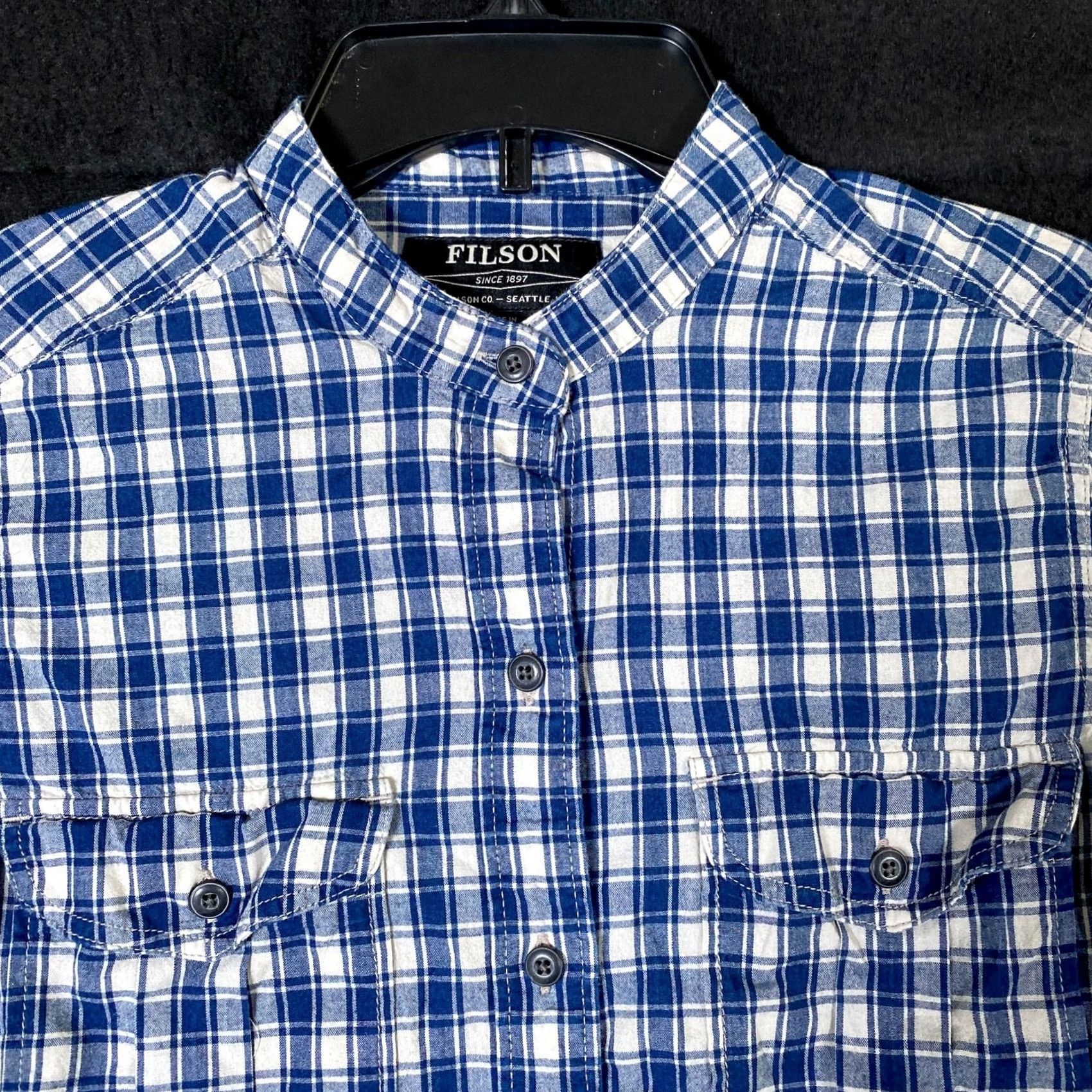 Filson C.C Filson Shirt Blue White Plaid Long Sleeve Button-Down 100% Cotton XS Mens Shirt Size US XS / EU 42 / 0 - 2 Thumbnail