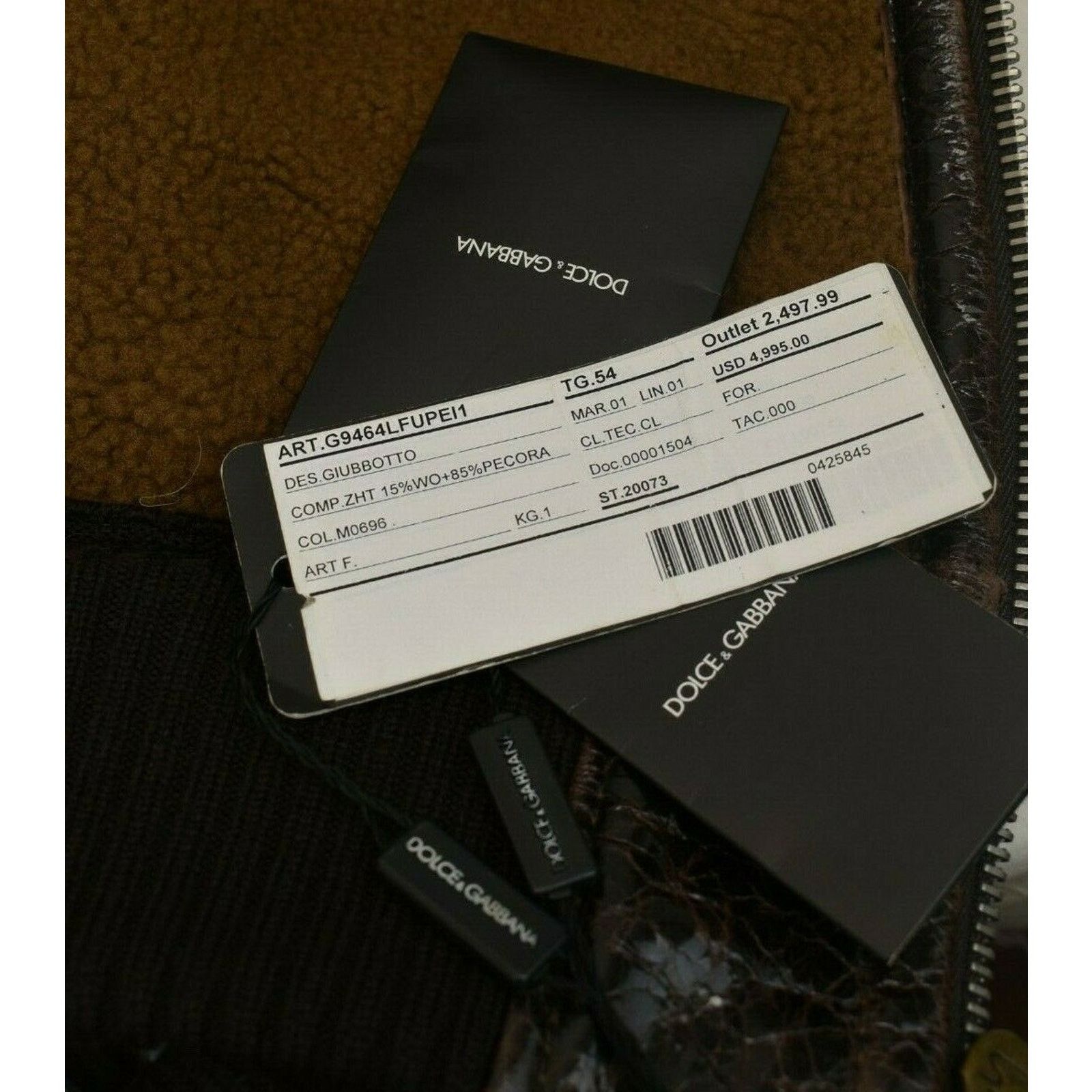 Dolce & Gabbana DOLCE GABBANA BROWN LEATHER BOMBER SHEARLING JACKET 54 44 Size US L / EU 52-54 / 3 - 11 Thumbnail