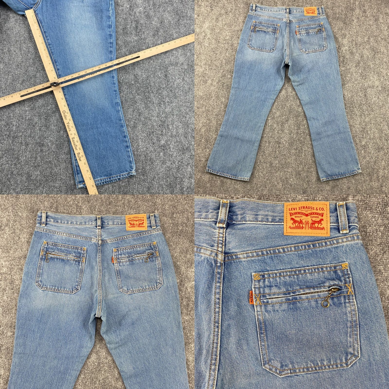 Levi's Levi's Jeans Womens 31 High Rise Zip Pockets Flared Vintage Style Bell Ribcage Distressed 5-Pocket Denim Blue Regular Fit Modern Men/Womens Size 24" / US 00 / IT 34 - 8 Thumbnail