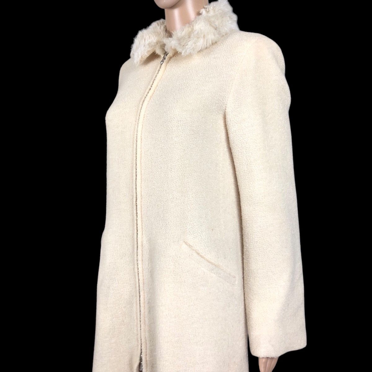 Designer × agnes b. Vintage Agnes B Paris Laine Wool Overcoat Size S / US 4 / IT 40 - 4 Thumbnail