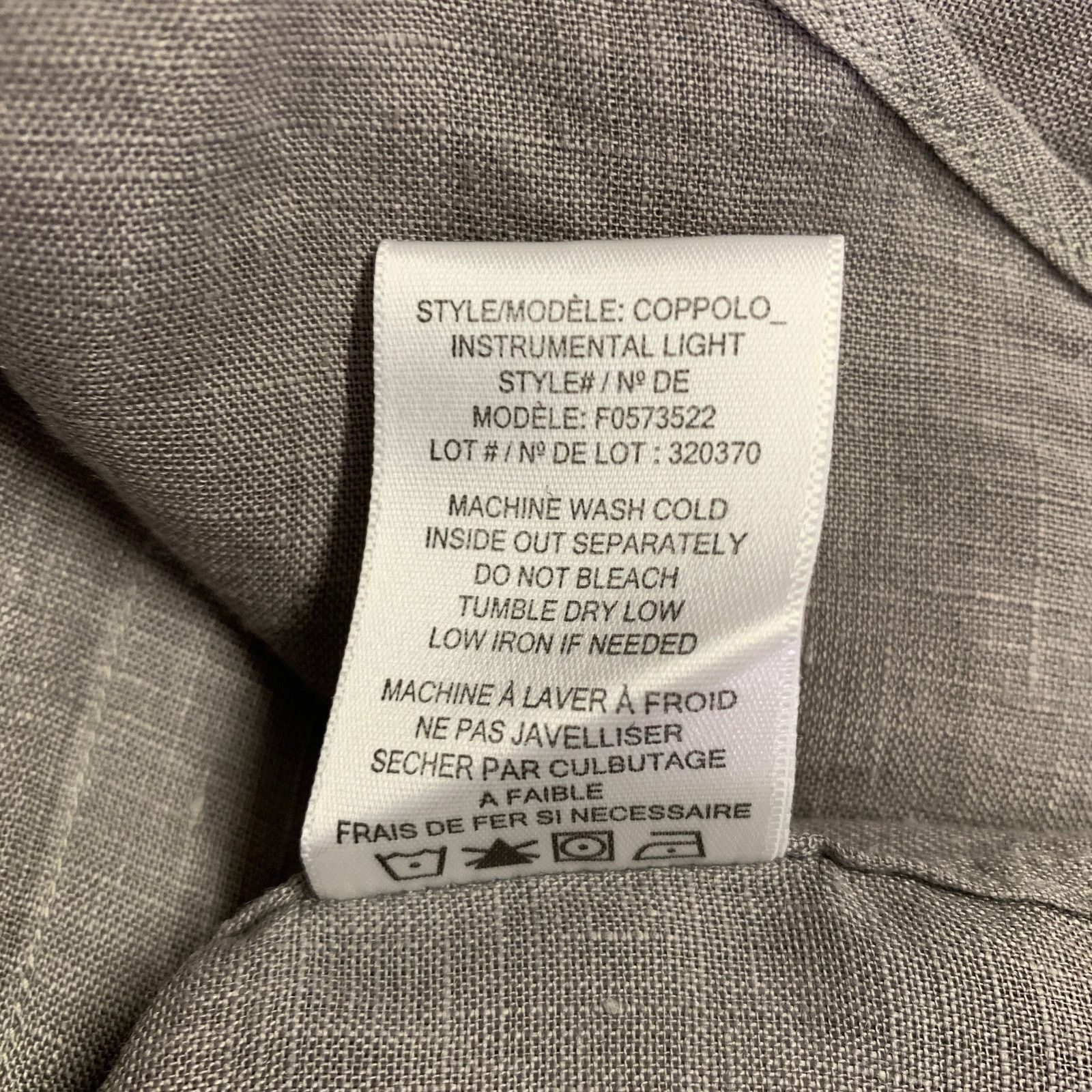 Theory THEORY Size S Grey Linen Button Down Short Sleeve Shirt Size US S / EU 44-46 / 1 - 7 Thumbnail