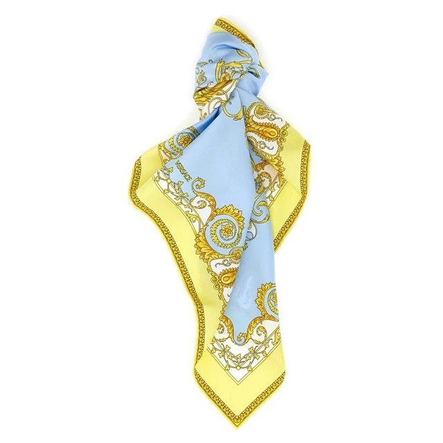 Versace VERSACE Blue/Yellow Silk Scarf New & Authentic Size ONE SIZE - 1 Thumbnail