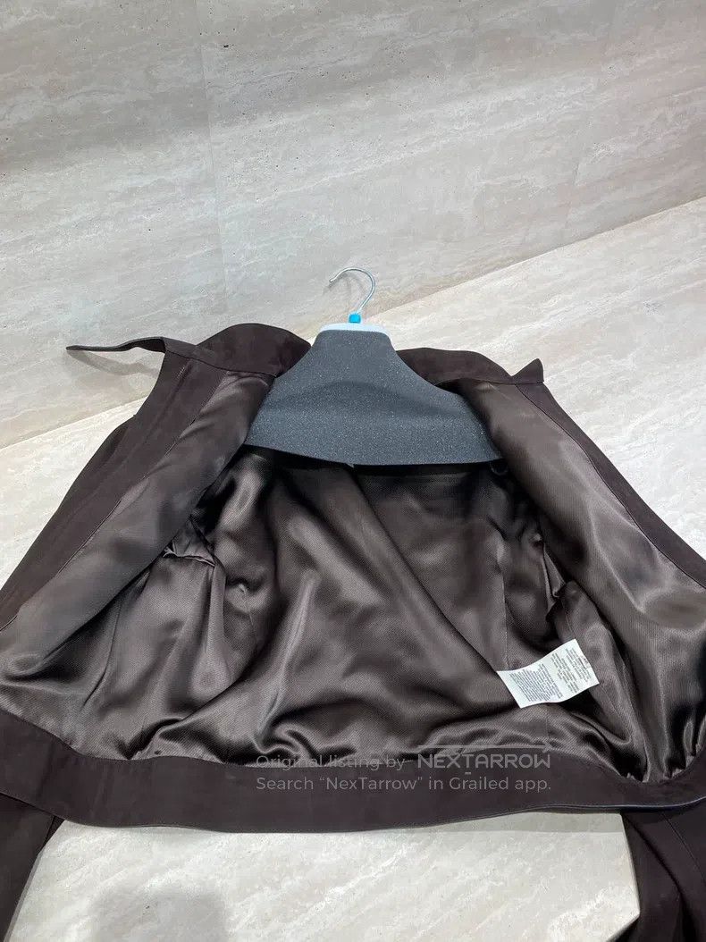Hermes Hermes Women's Suede Leather Jacket, Brown Size S / US 4 / IT 40 - 6 Thumbnail
