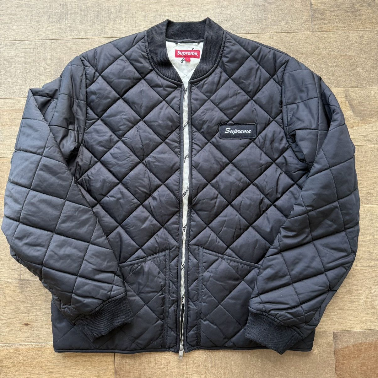 Supreme Color Block Quilted Work Jacket Black