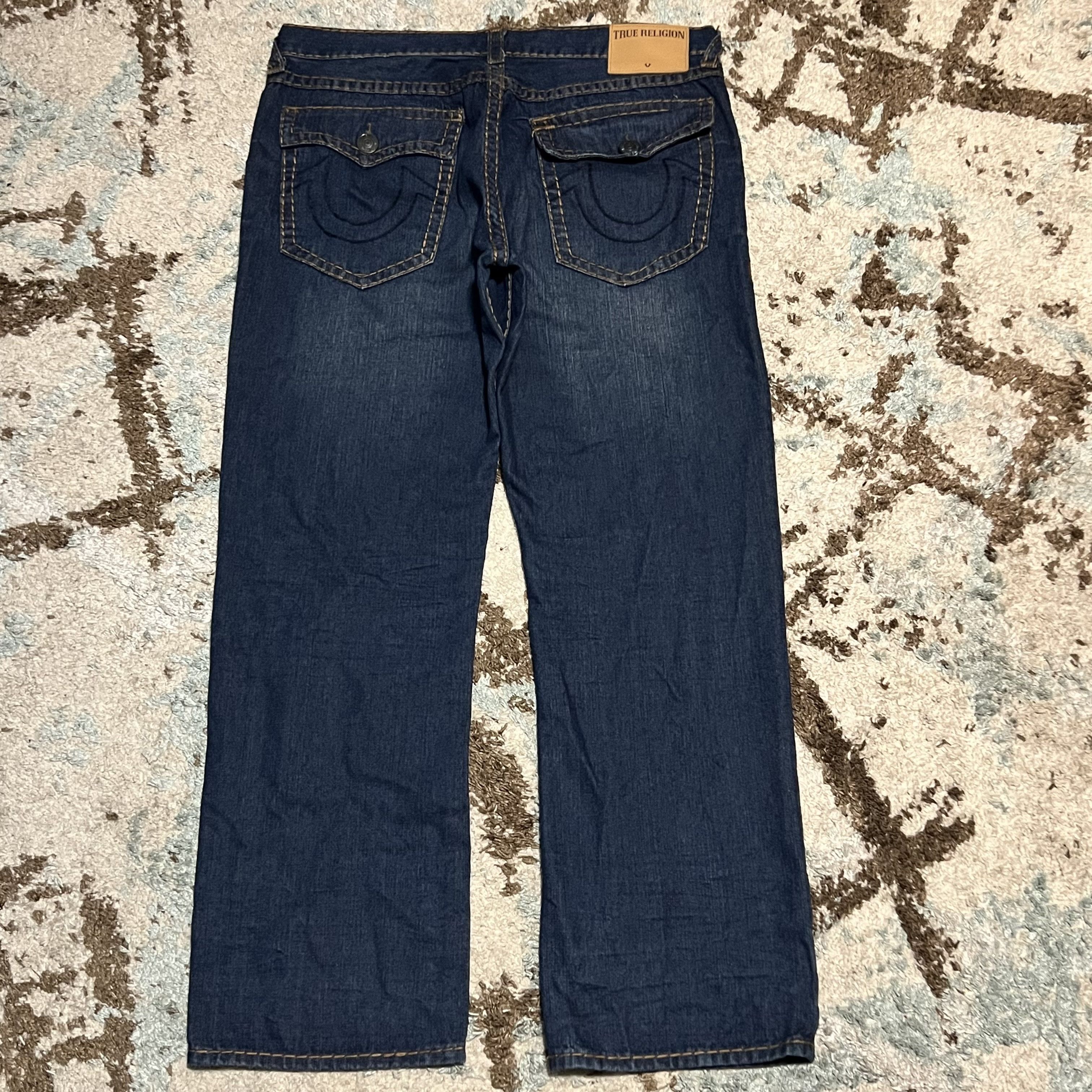 True Religion True Religion Mens Ricky Super T Straight Jeans 42x33 Size US 42 / EU 58 - 1 Thumbnail