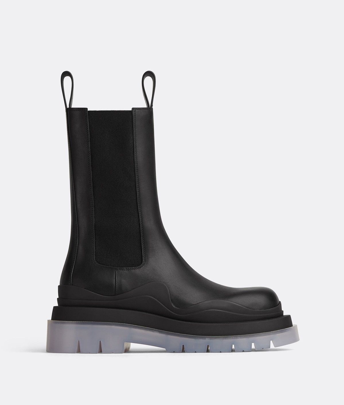 Bottega Veneta Tire Chelsea Boots Black/Transparent