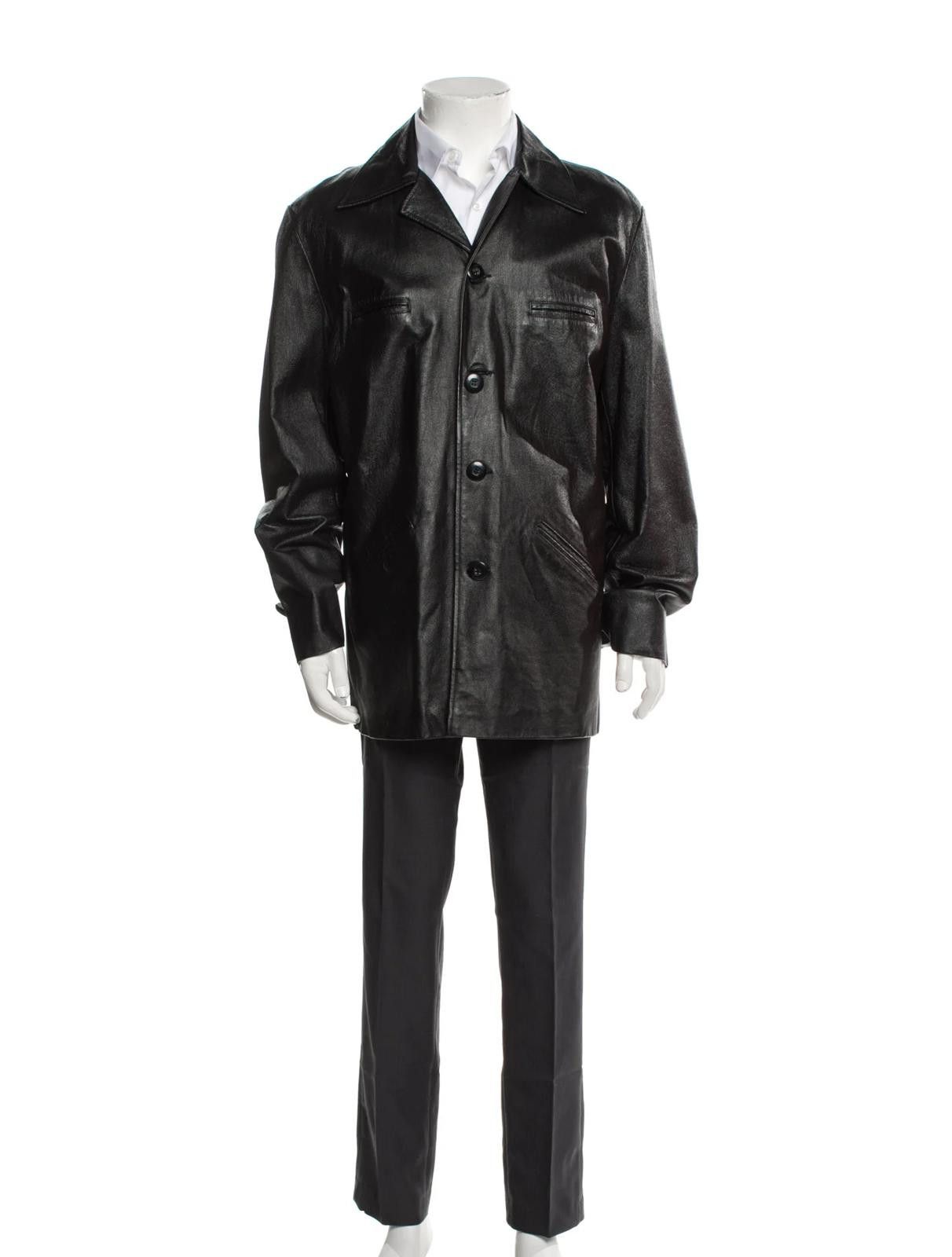 Diesel Diesel Black Leather Overcoat Size: L Size US L / EU 52-54 / 3 - 1 Thumbnail