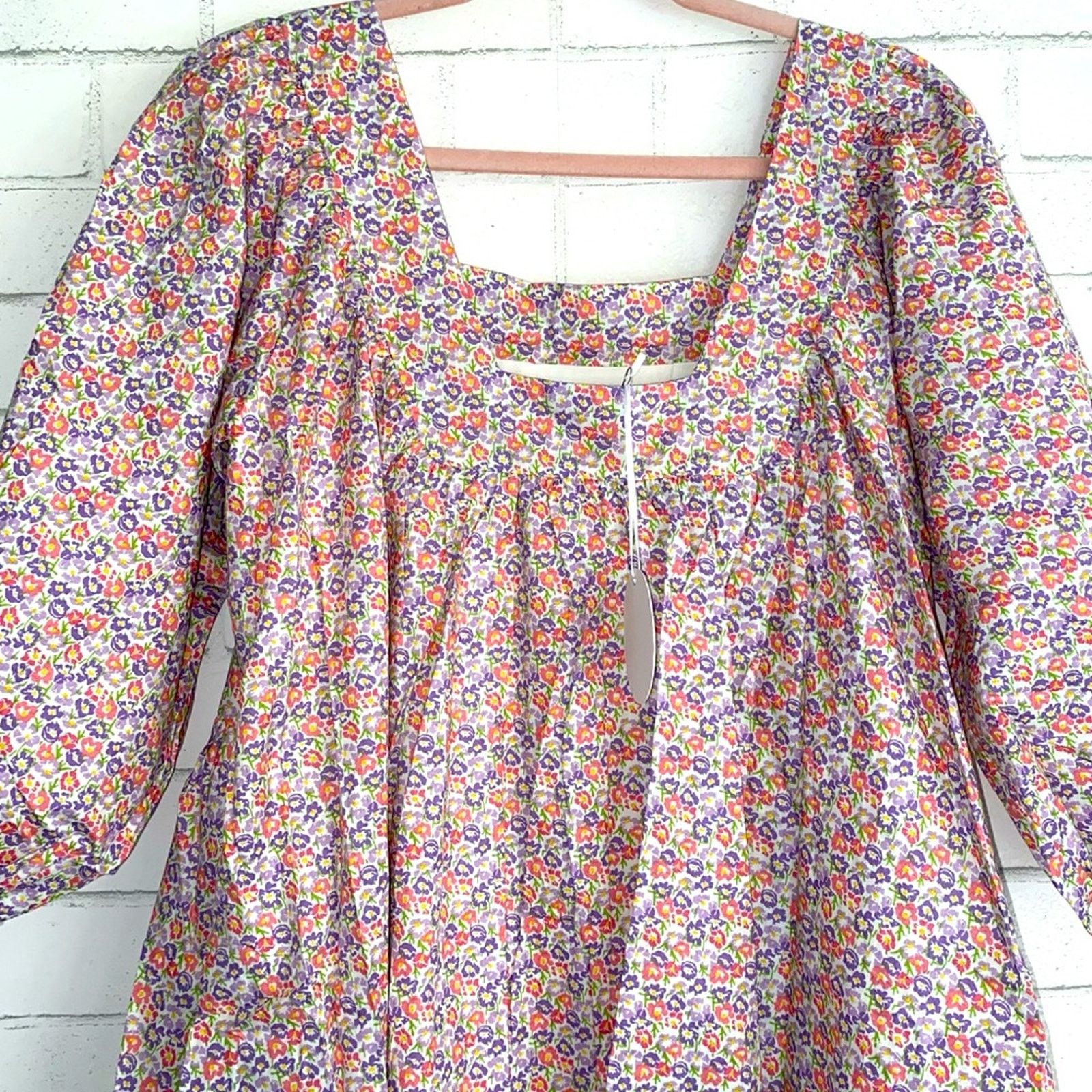 Anthropologie NEW NWT STORIA puff sleeve liberty babydoll dress LG Size L / US 10 / IT 46 - 10 Thumbnail