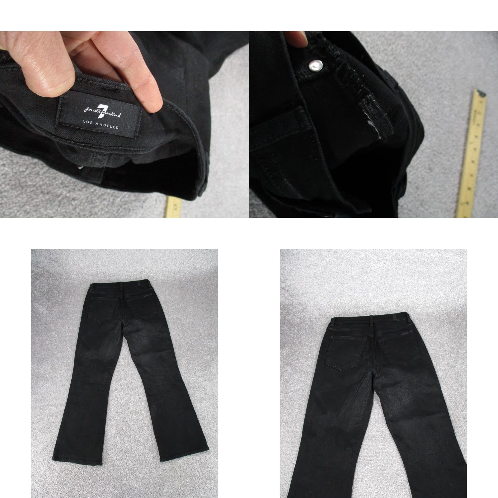 7 For All Mankind 7 For All Mankind Jeans Womens Black Charcoal Mid Rise Straight Leg 26" Waist Glitter Size 26" / US 2 / IT 38 - 8 Thumbnail