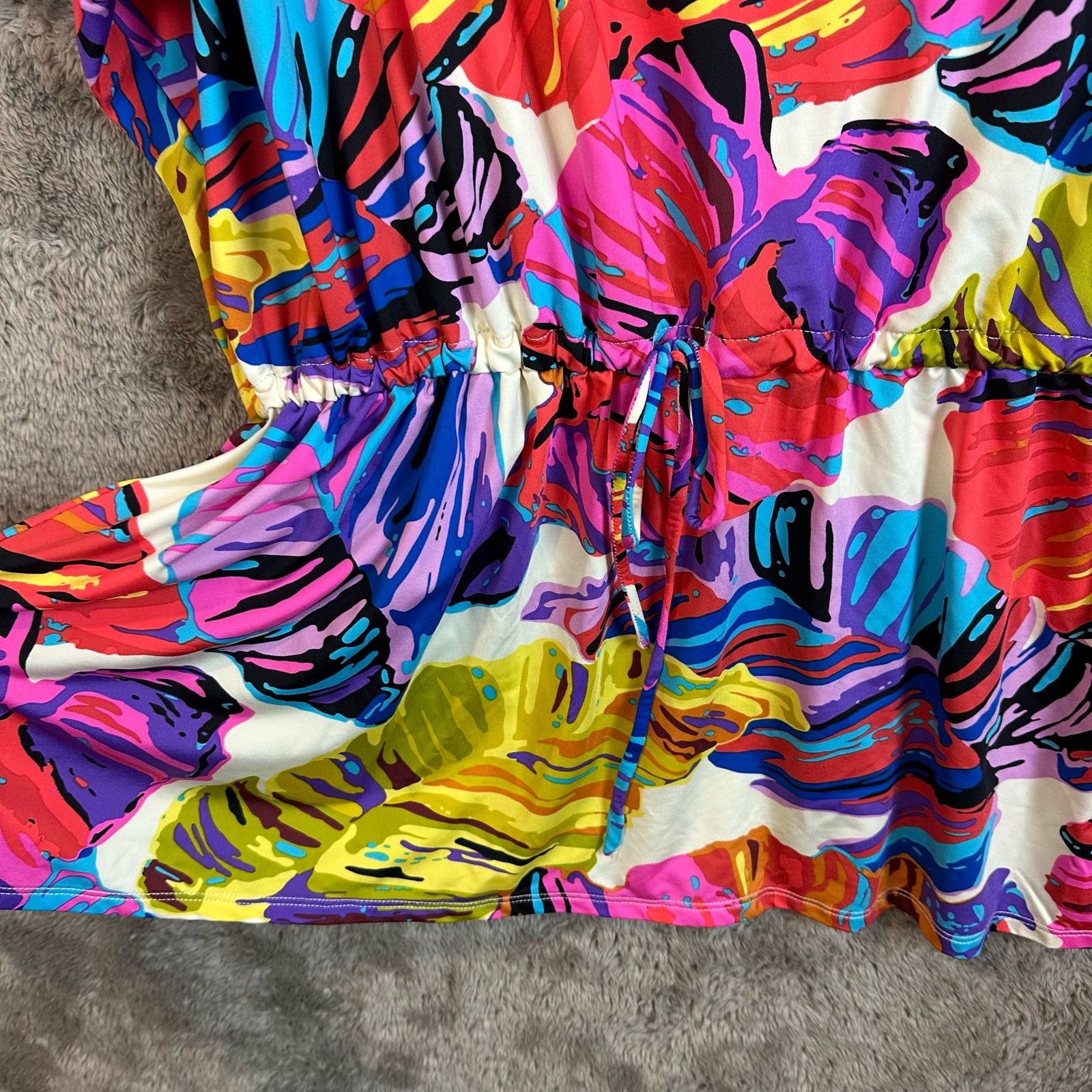 Other Vintage Bright Palm Tropical Cover Up Kaftan Tunic Dress M Size M / US 6-8 / IT 42-44 - 5 Thumbnail