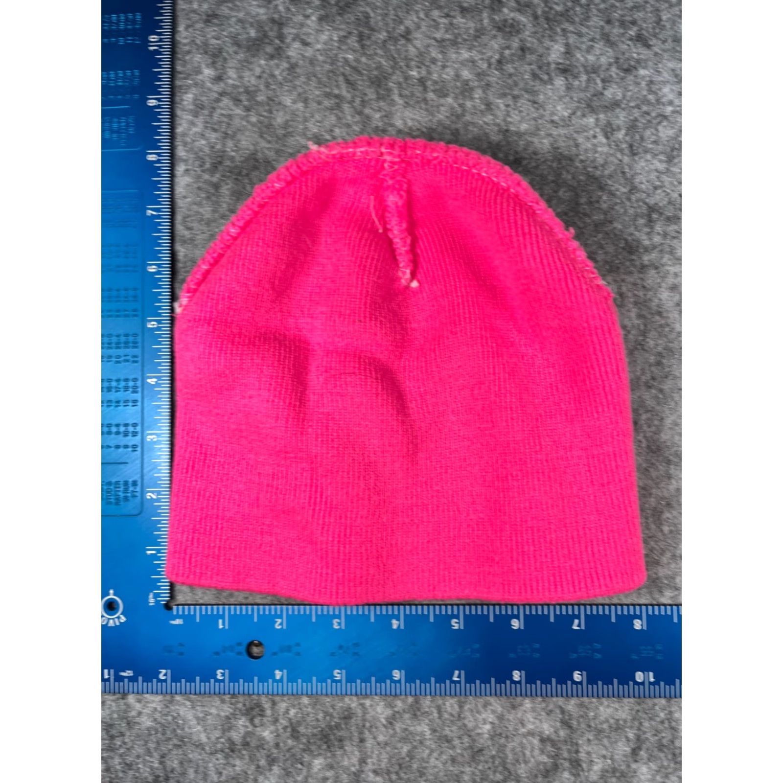 Vintage Beanie Toque Adult One Size Neon Pink Knit Acrylic Ski High Visibility Size ONE SIZE - 6 Thumbnail