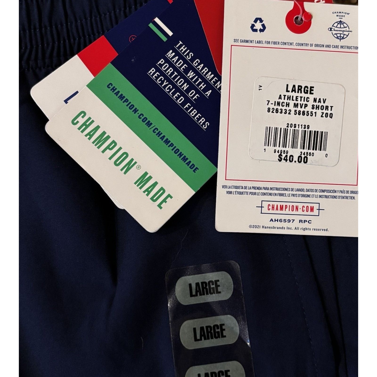 Champion Champion 7" MVP Athletic Shorts Men's Large Navy Blue Size US 36 / EU 52 - 3 Thumbnail