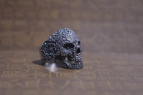 Jewelry Skull Dark Jewelry Rings Open Size Chrome Ring (Size 7-13) Size ONE SIZE - 3 Thumbnail