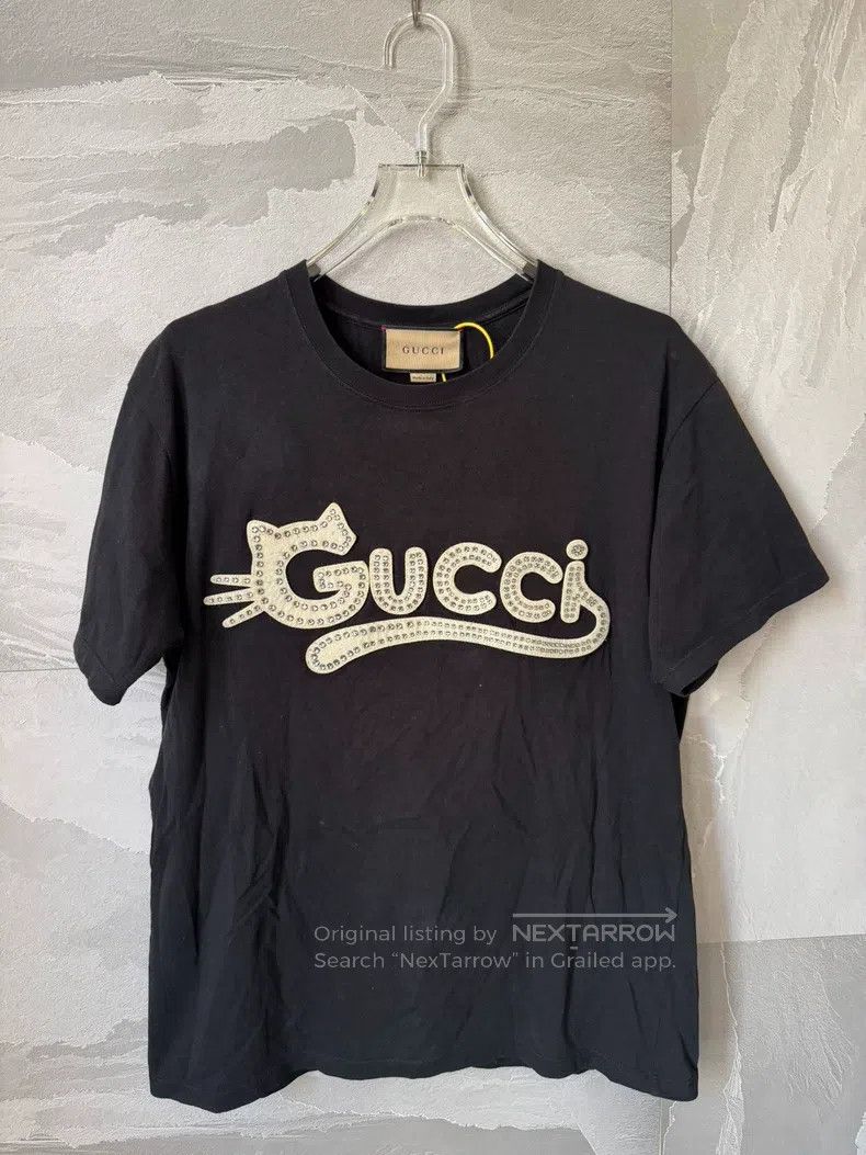 Other Gucci White cat letter rhinestone short sleeve Size M / US 6-8 / IT 42-44 - 1 Thumbnail