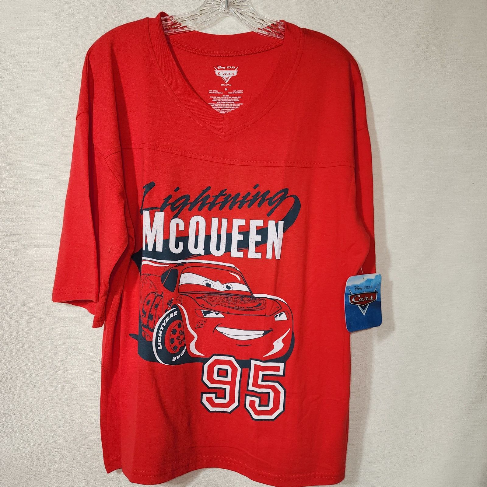 Disney Lighting McQueen women medium red shirt Size US M / EU 48-50 / 2 - 4 Thumbnail