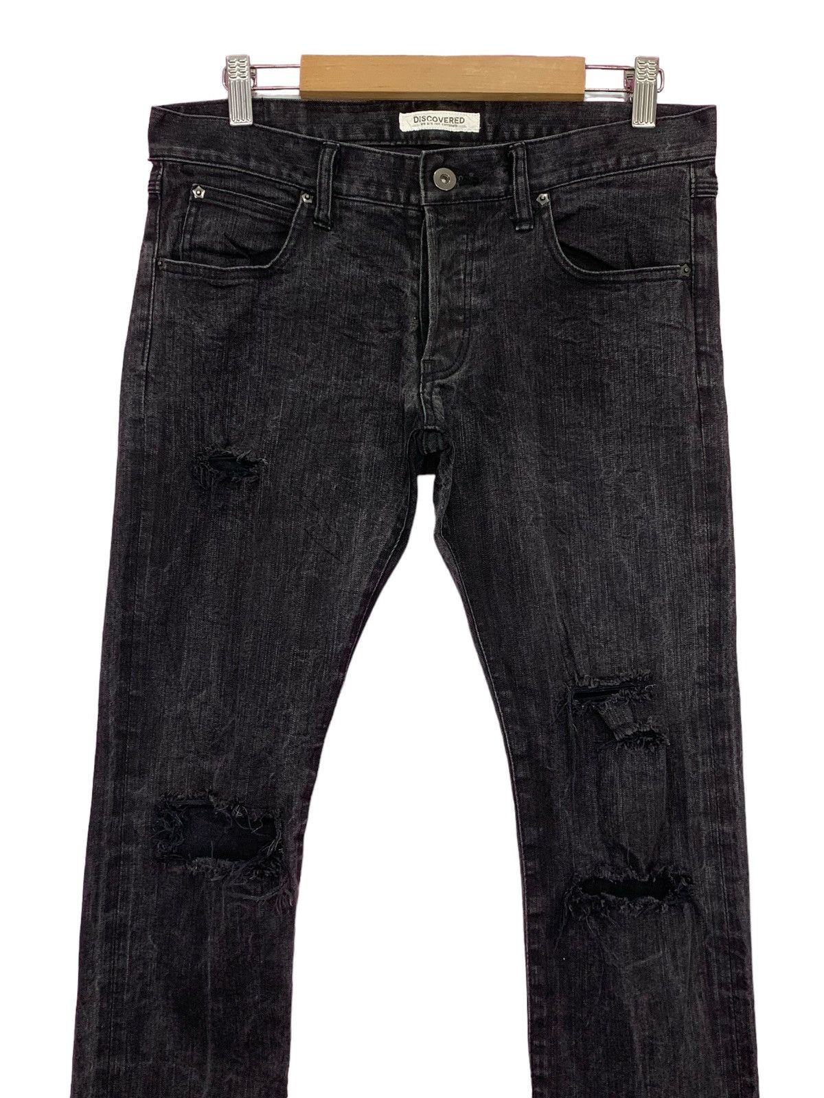 DISCOVERED × Japanese Brand Discovered Japanese Skinny Distressed Denim Pants (AD27) Size 29" - 4 Thumbnail