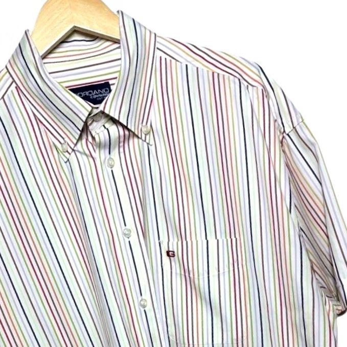 Vintage GIORDANO Experience Men's XXL Short Sleeve Button Down Multi Stripe Shirt Size US XXL / EU 58 / 5 - 2 Thumbnail