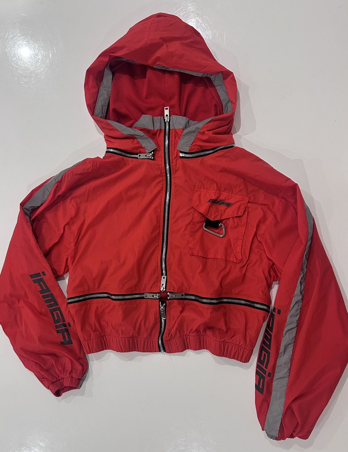 I.AM.GIA LAM.GIA Red & Hooded Silver Reflective Windbreaker (Medium) Size M / US 6-8 / IT 42-44 - 2 Thumbnail