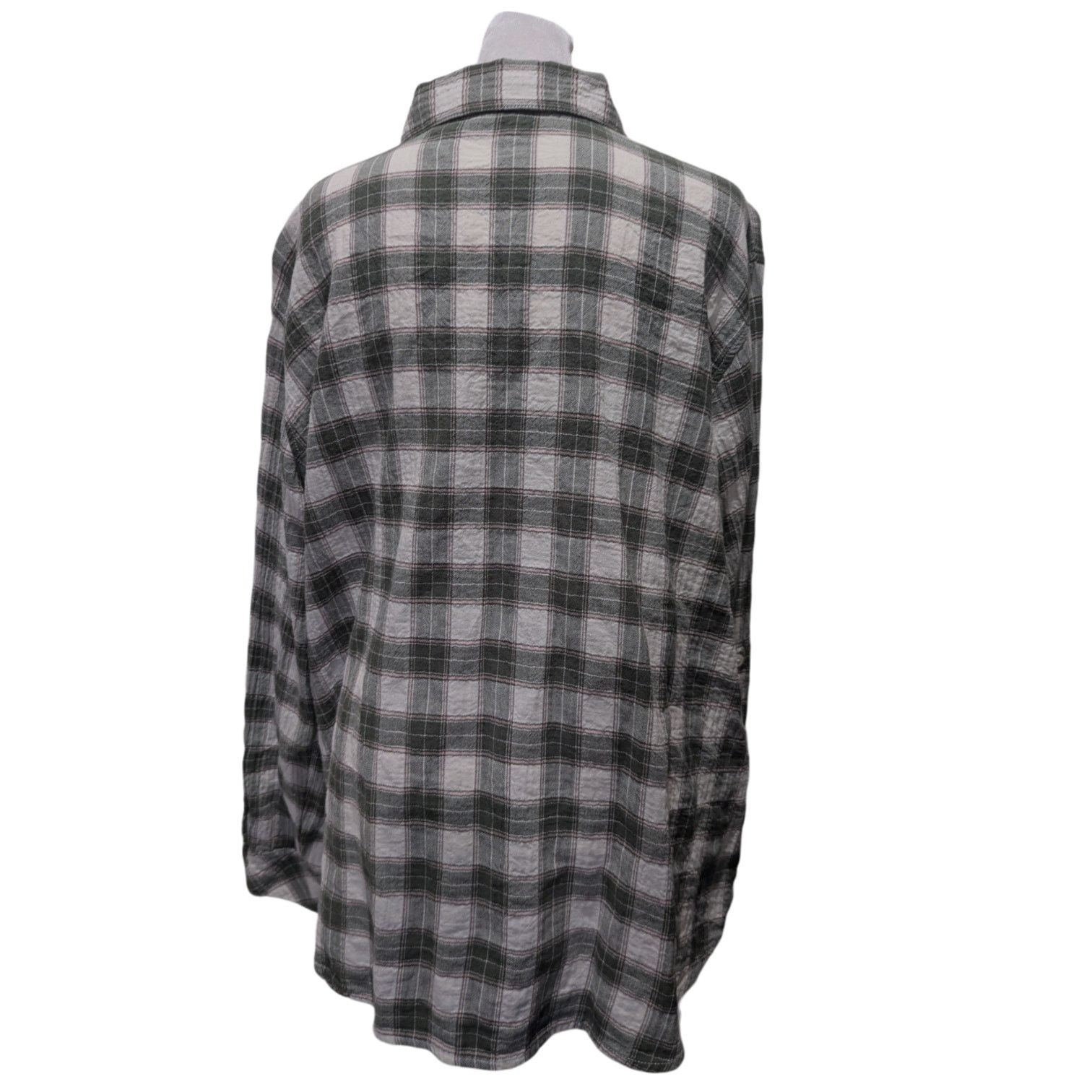 Sanctuary Sanctuary Green Plaid Boyfriend Shirt Button Up XL Size XL / US 12-14 / IT 48-50 - 3 Thumbnail