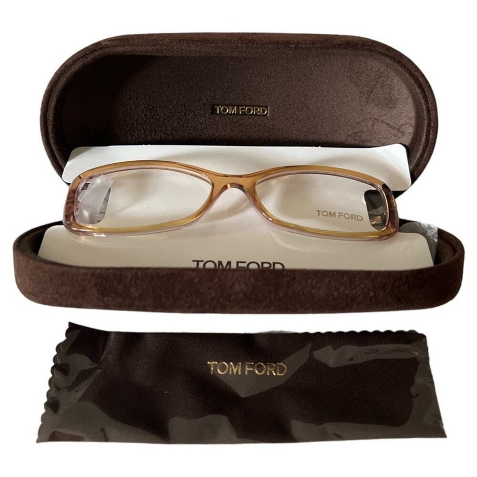 Tom Ford TOM FORD Dark Brown & Purple Rectangle Eyeglasses 54-16-135 Size ONE SIZE - 6 Thumbnail