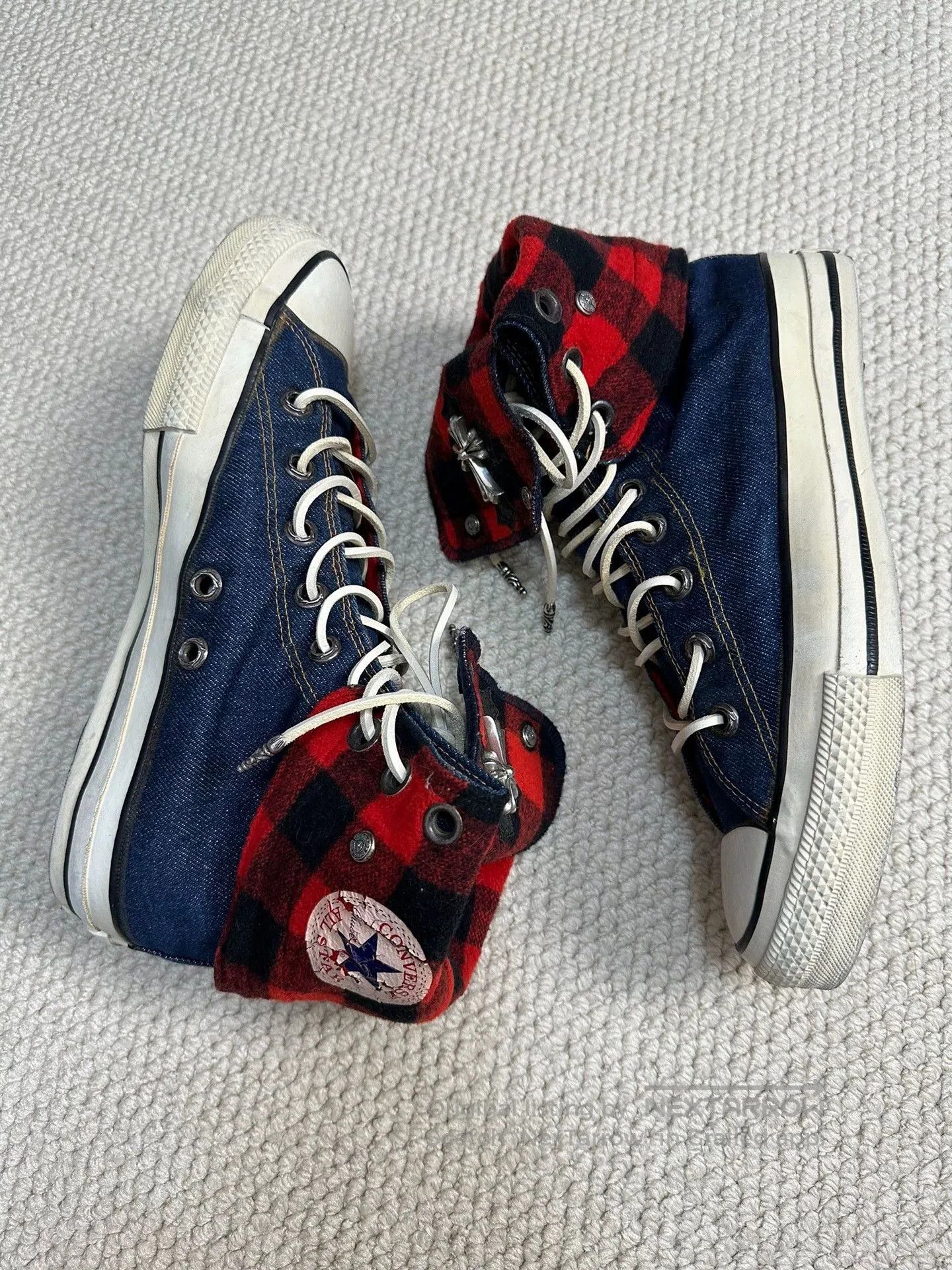 Chrome Hearts chrome hearts vintage converse with plaid pattern. Size US 9 / EU 42 - 4 Thumbnail