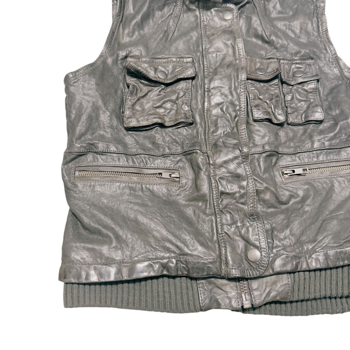 Elwood Elwood Biker Leather Vest Cargo Size M / US 6-8 / IT 42-44 - 3 Thumbnail