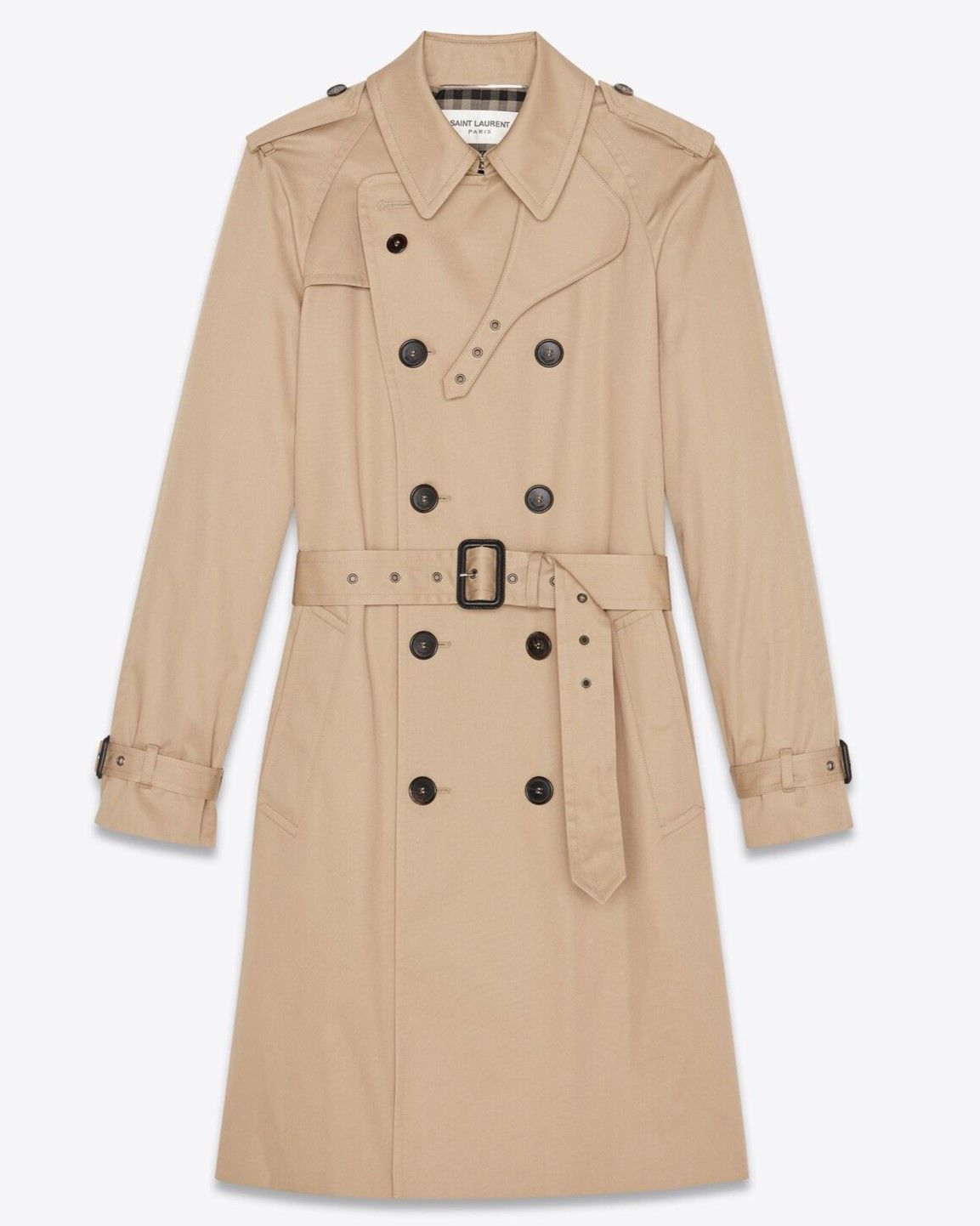 Saint Laurent Paris o1s1wg110125 337872 Trench Coat in Gabardine in Beige Size US S / EU 44-46 / 1 - 1 Thumbnail