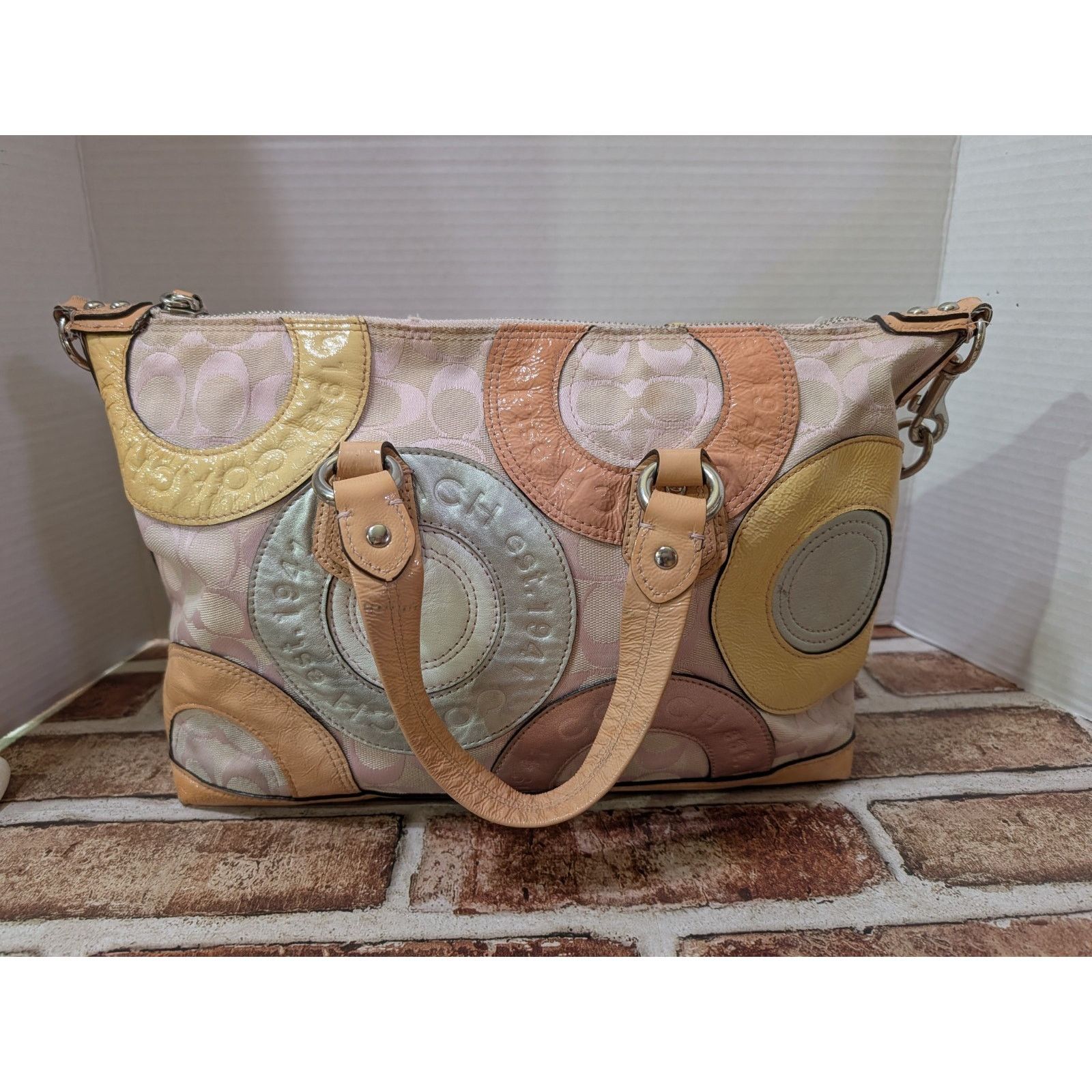 Coach Y2K Coach Ashley Signature Patchwork Bag Glam Shoulder Purse Size ONE SIZE - 2 Thumbnail