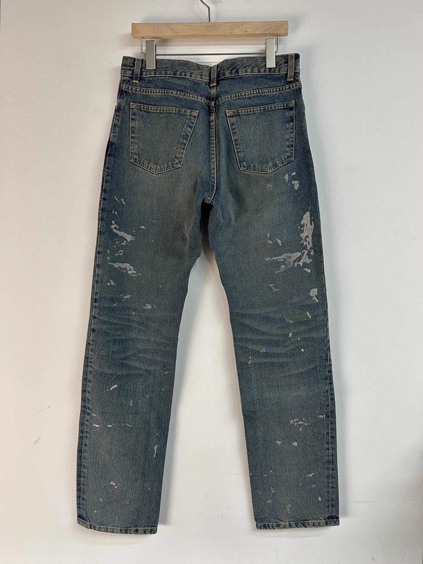 Helmut Lang Helmut Lang Painter Jeans Silver Splatter Blue (Rare, Near Mint) Size US 33 - 4 Thumbnail
